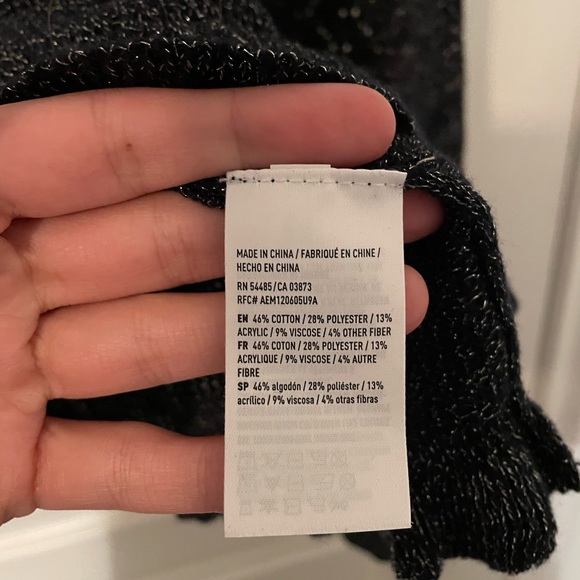 American Eagle Long Sleeve Sparkle Knit Top - Picture 6 of 9